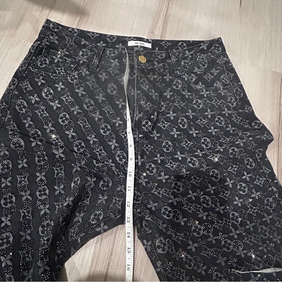 Designer Rep Jeans With Marcasite Rhinestones - Picture 14 of 14